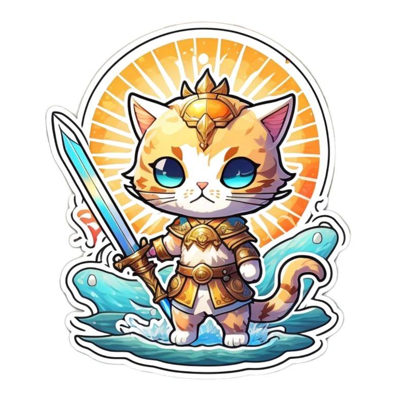 mignon chaton épée de la plage de l’été