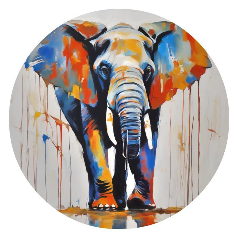 Elefant im Farbeimer