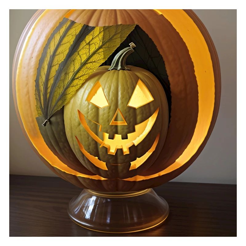 Glaskugel mit Halloween Kürbis
