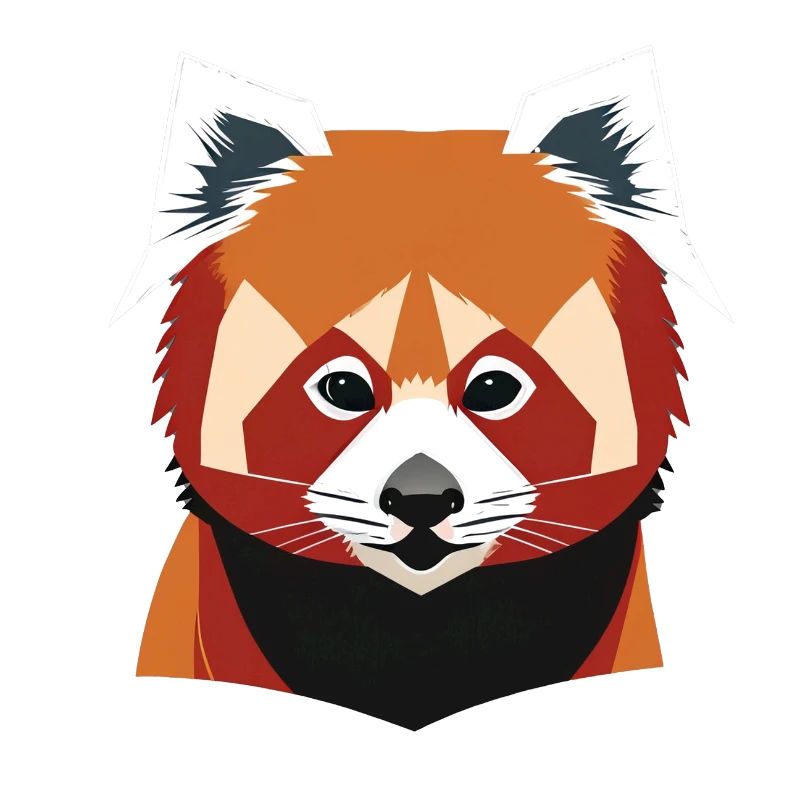 red panda face vector look geometric proud strong