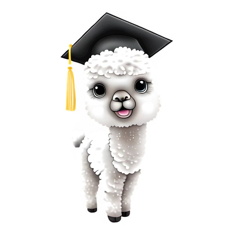 Bachelor Absolvent Schulabschluss Alpaka Studium