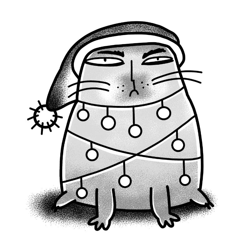 Wütender Weihnachtsbaum (der eigentlich eine Katze ist)