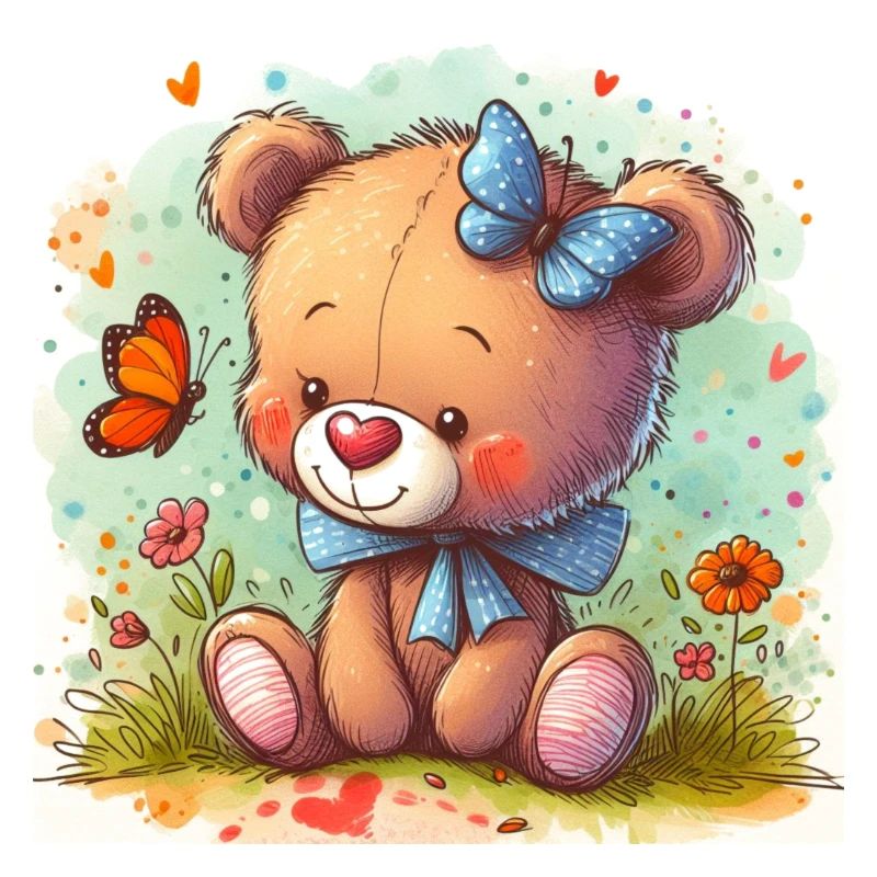 Ours avec papillon