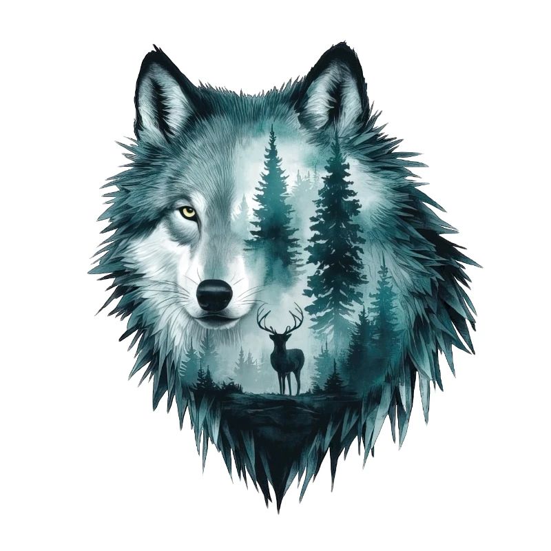 Wolf Head Silhouette Design