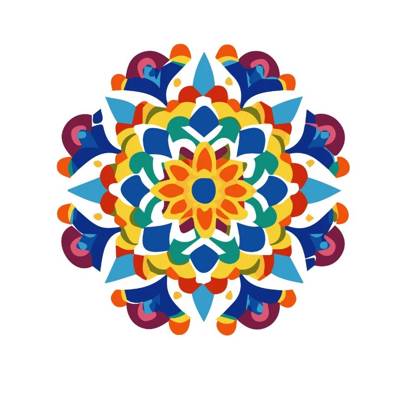 Mandala Pattern Colors Symmetrical2