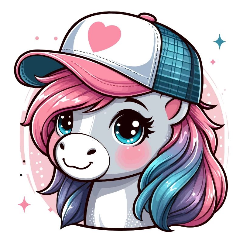 Cute Pink Pony Mane Has Cap