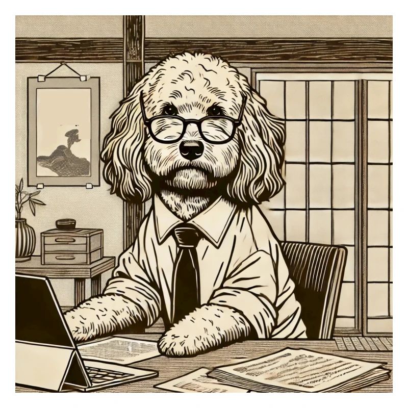 Japan Ukijo e Style Desk Cockapoo