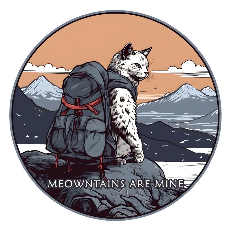 Ukiyo-e chat dans les montagnes Les montagnes sont à moi