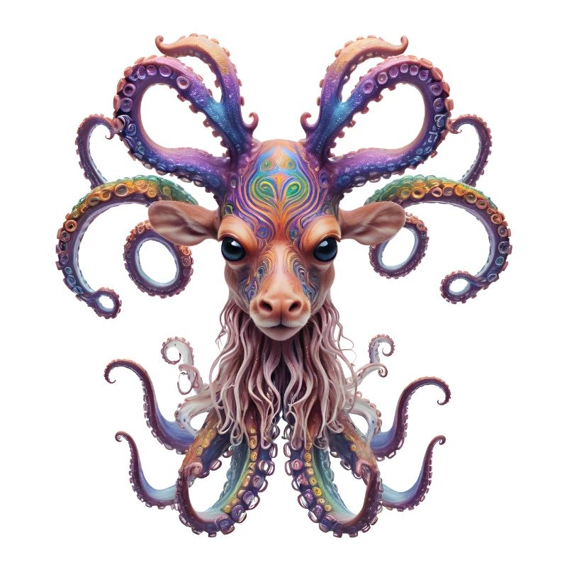 Psychedelic Goa Deer Octopus