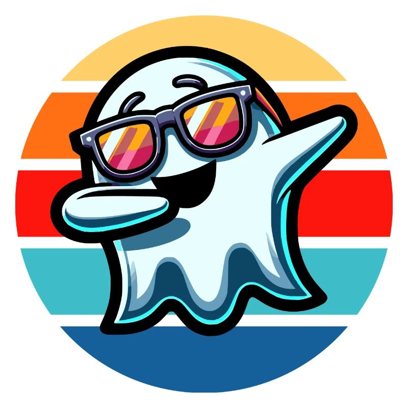 Dabbing Ghost Vintage Sunset