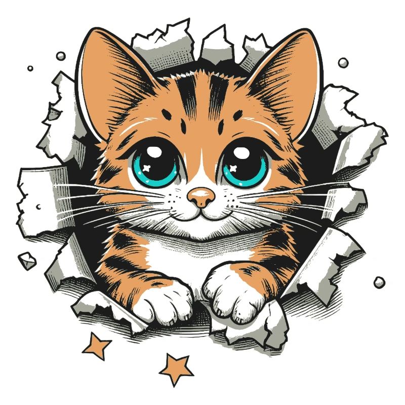 Cute cat torn apart