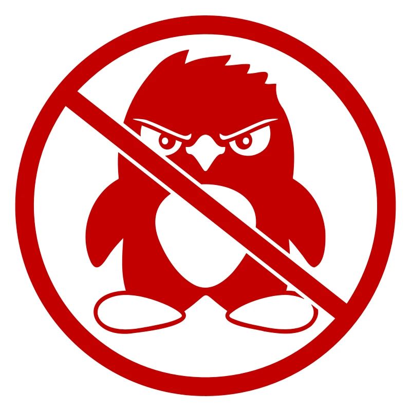 Pas de pingouin maléfique Zone interdite Avis de panneau