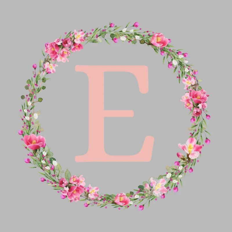 e Monogram, Couronne de fleurs, Personnalisable