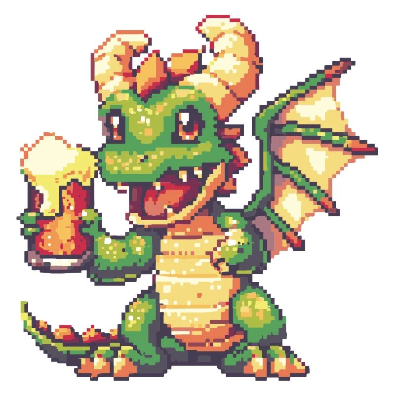 Drache Pixel Bier