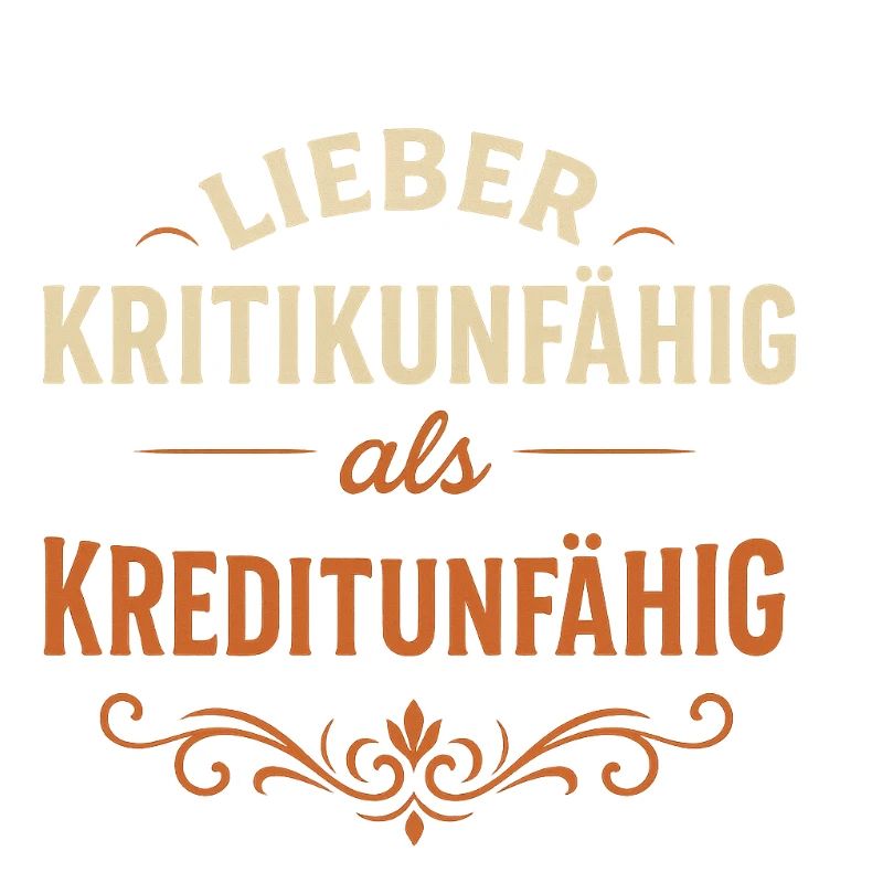 Lieber Kritikunfaehig als Kreditunfaehig