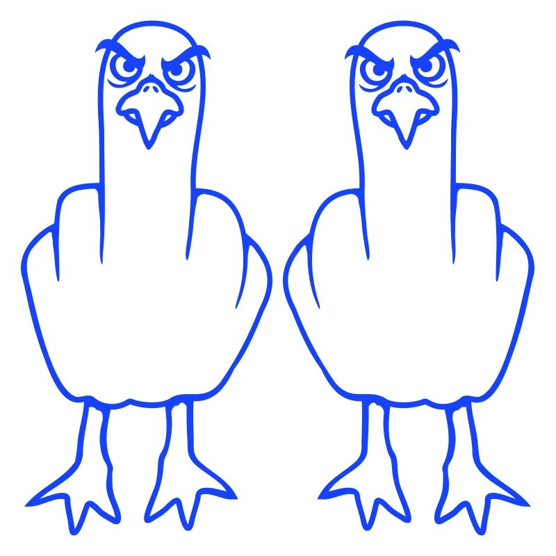 2 Möwen Mittelfinger Beleidigung Stinkefinger Team