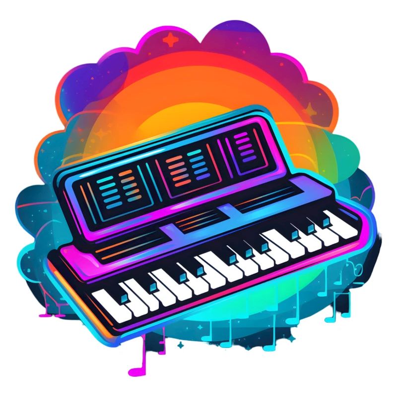 Keyboarder Synthwave 80s Geschenk