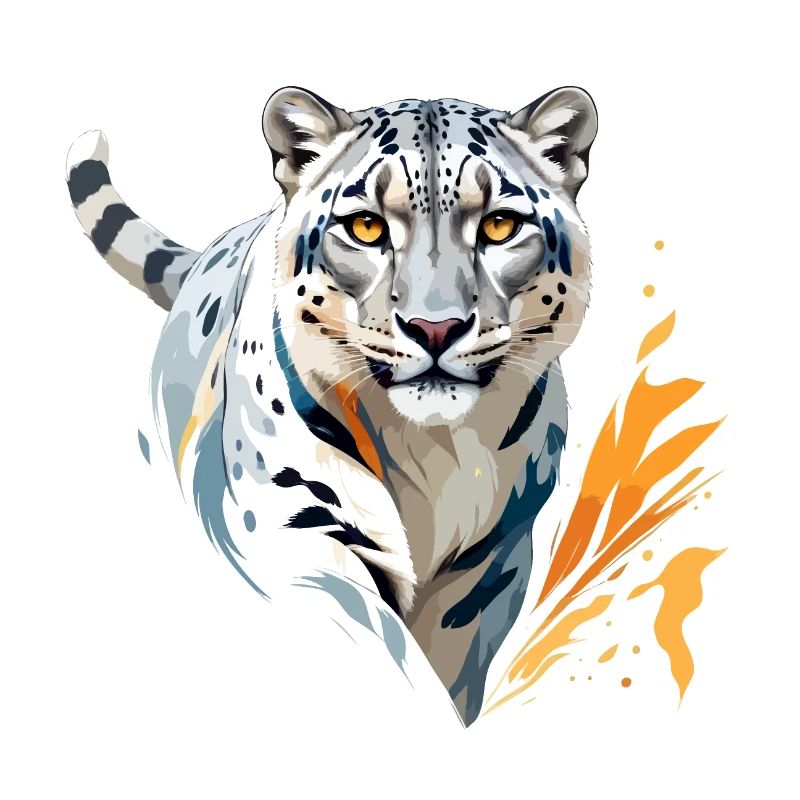 Snow Leopard Vector Art with Vibrant Illustration
