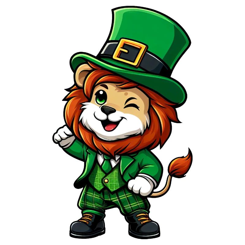 Dessin animé du lion de la Saint-Patrick