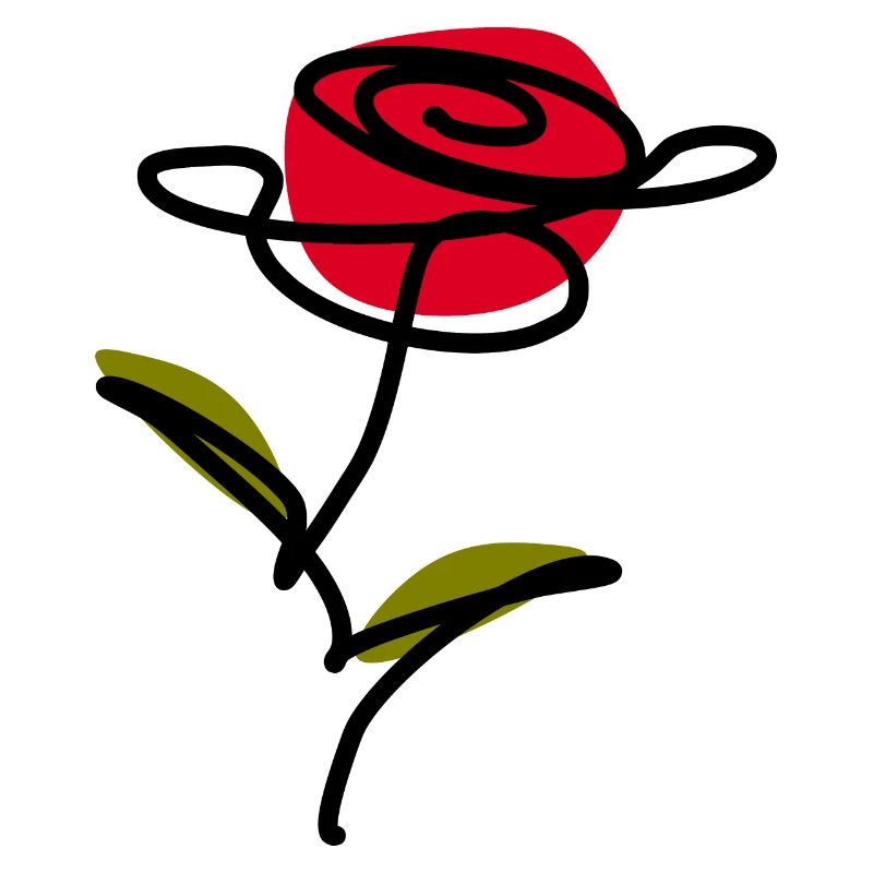 Blume rot one line art Geschenk Muttertag