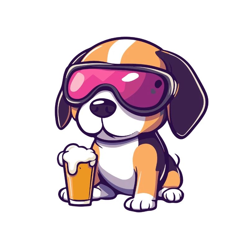 Beagle Dog Après Ski Beer Comic