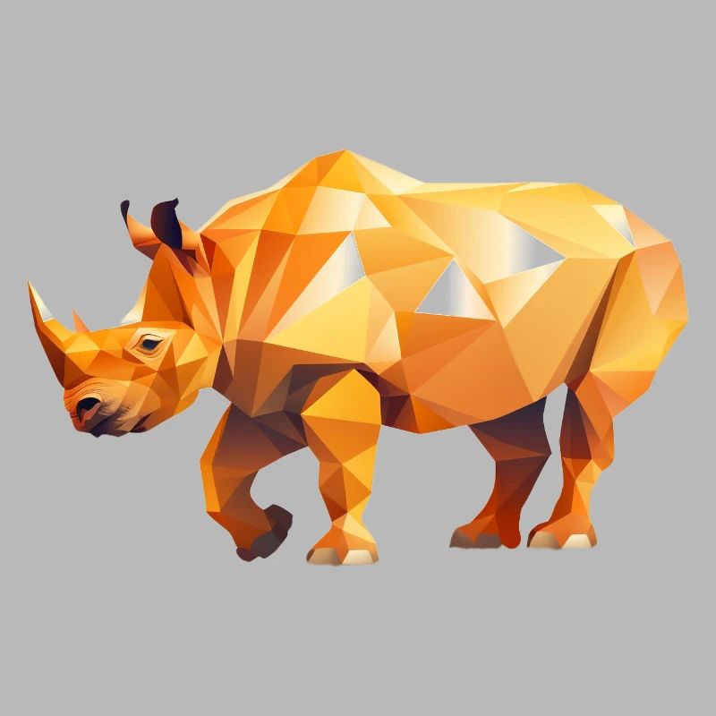 Conception du logo Rhino Low Poly