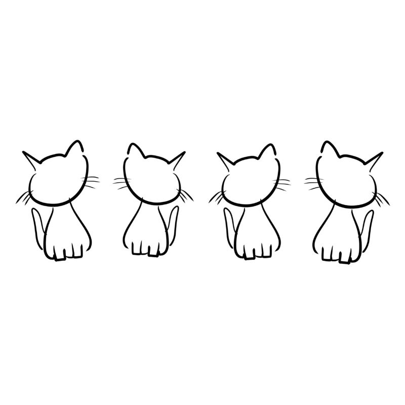 quatre chats animaux mignon forme d’animal de compagnie