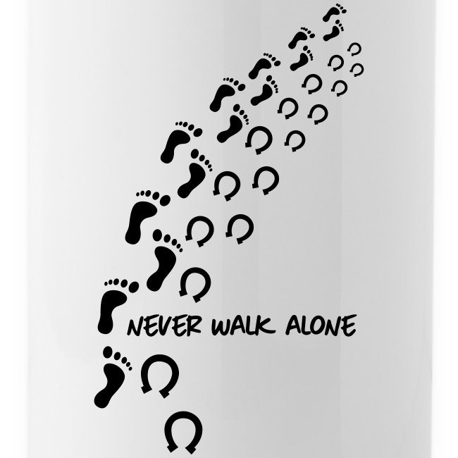 Vorschau: never walk alone horse - Trinkflasche mit integriertem Trinkhalm