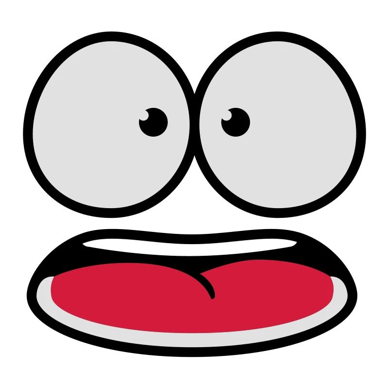Visage de dessin animé effrayé et peu sûr de lui