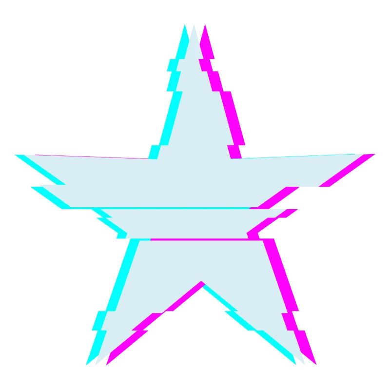 Star with glitch effect