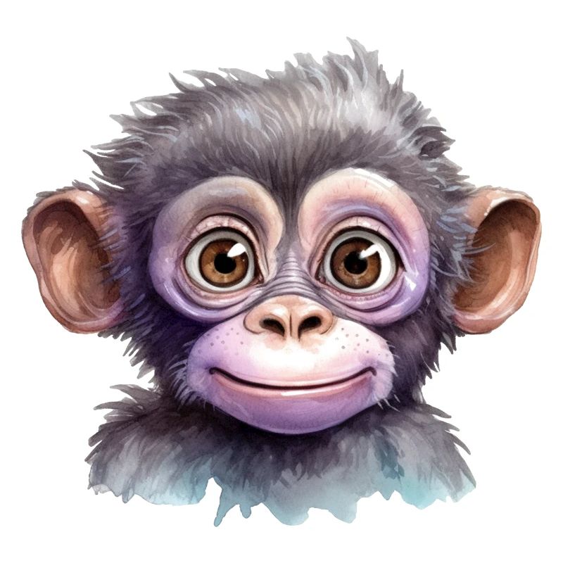 Dessin à l’aquarelle de singe