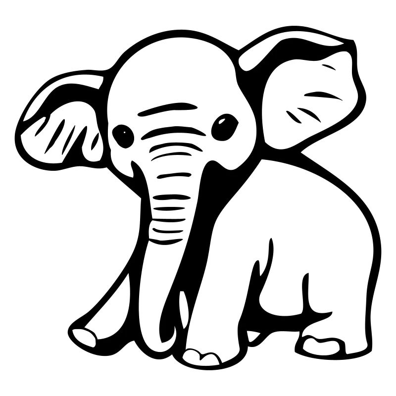 Bébé éléphant dans un style de bande dessinée