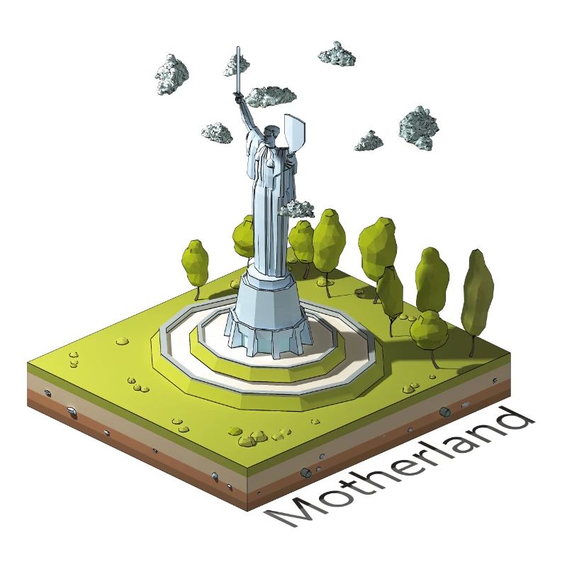 Geometrisches Low-Poly Das Mutterland ruft