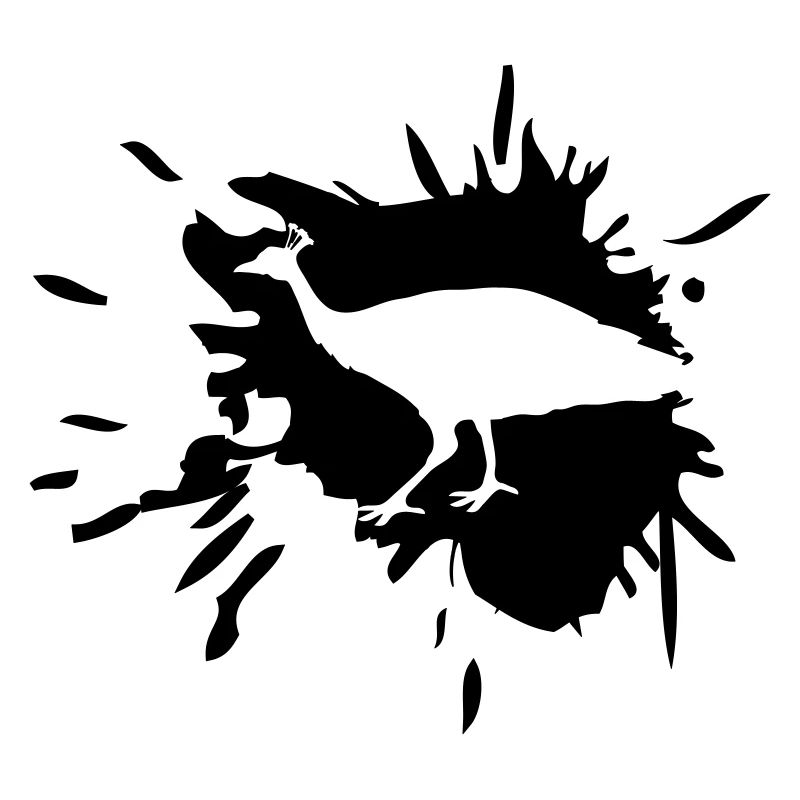 dab dripping graffiti paint splatter bird silho