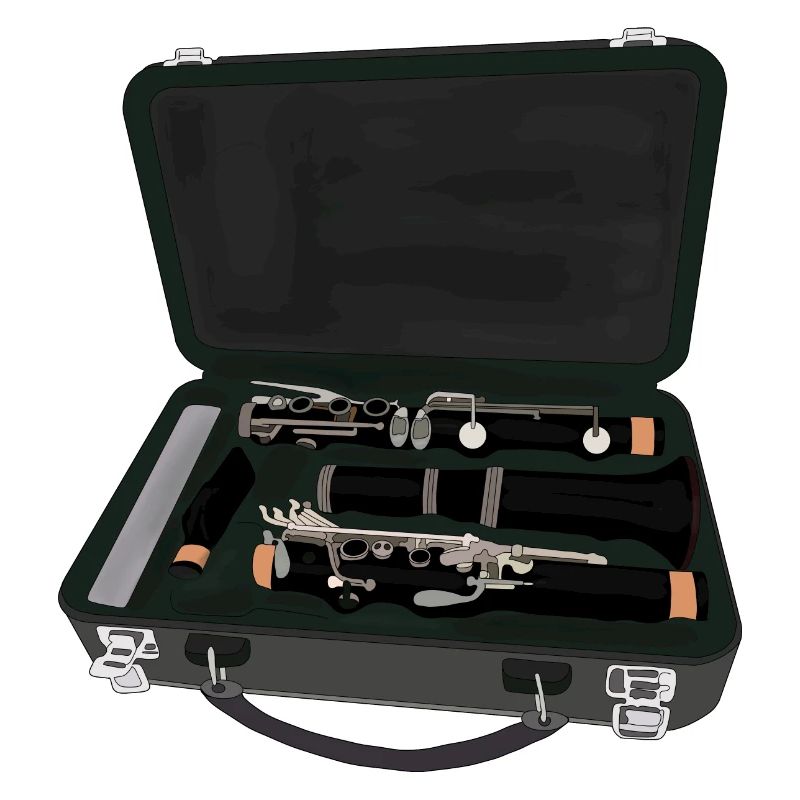 Clarinet Disassembled Inside a Suitcase