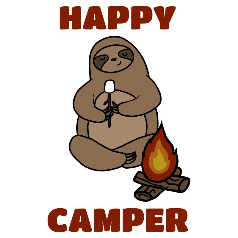 Camping Quote, Happy Camper, Sloth