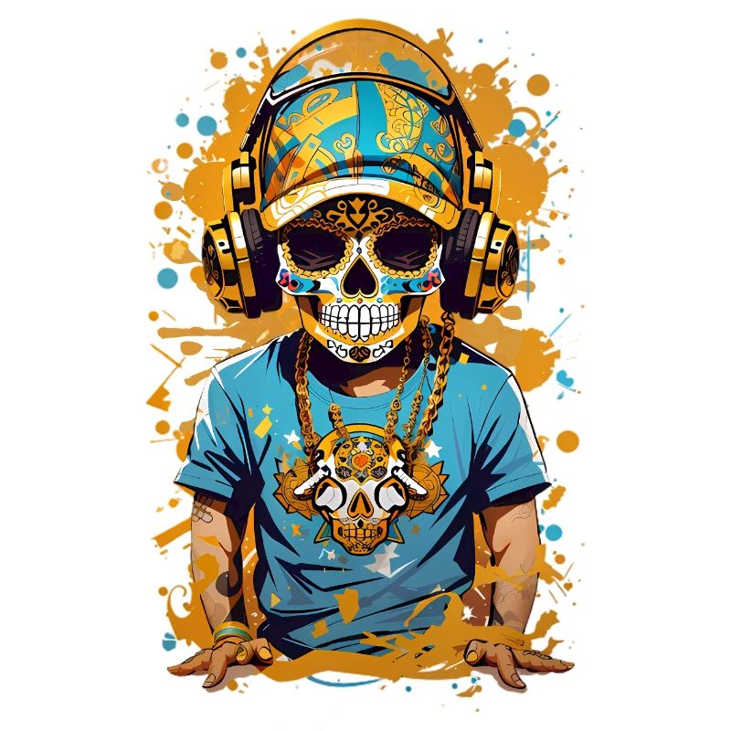 Golden Sugar Skull