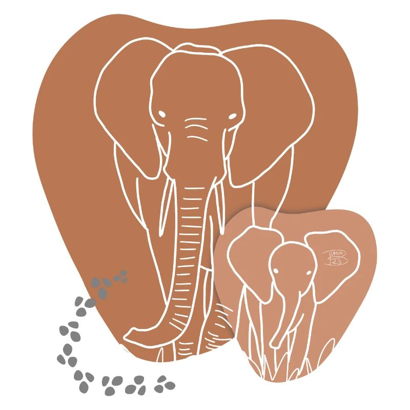 « Elephant », Boho Line Art Design, série « Big 5 »