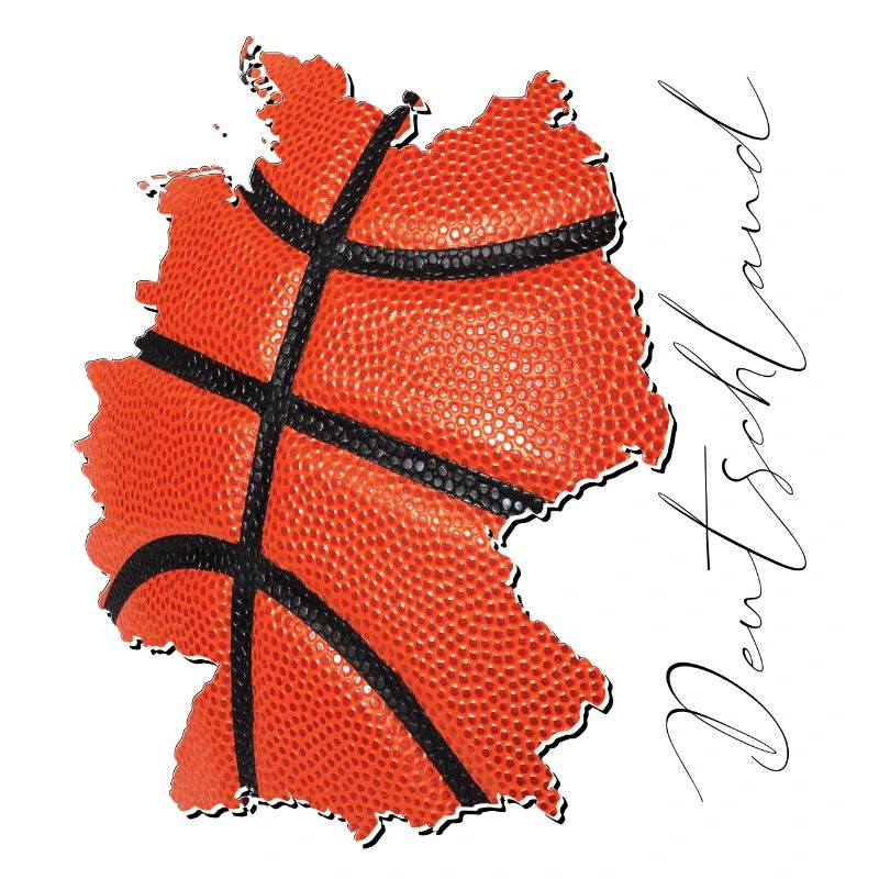 Germany Map Framed Real Basketball EN