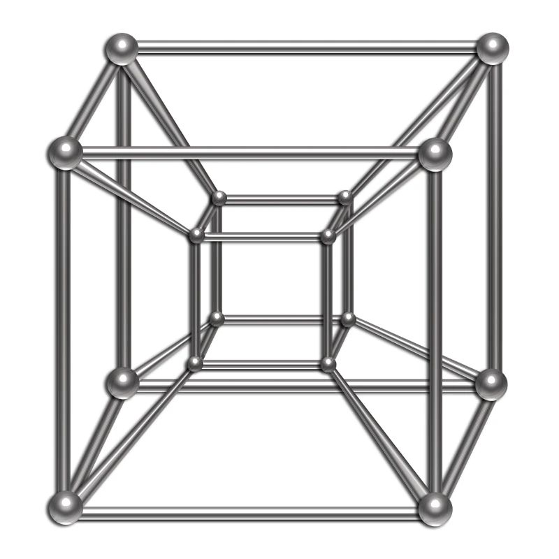 TESSERACT, Hypercube 4D, digital, Symbol -