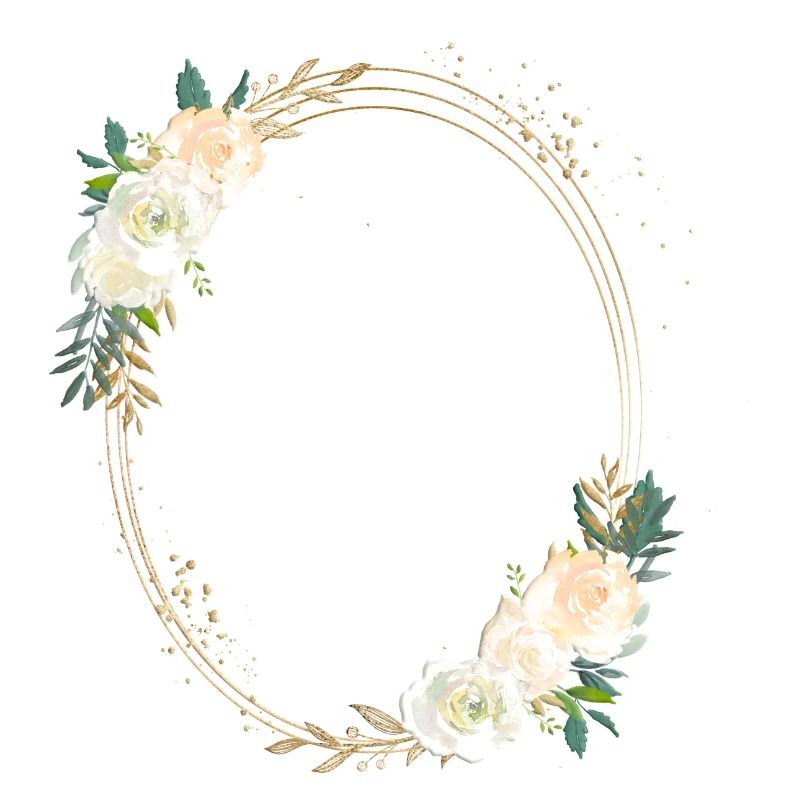 Floral Oval Circle Customizable