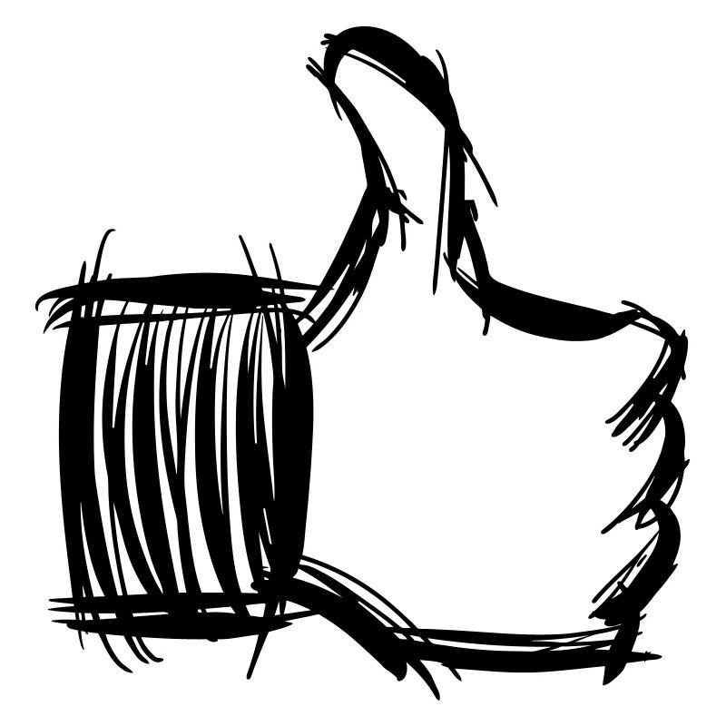 Thumbs high symbol, hand drawn