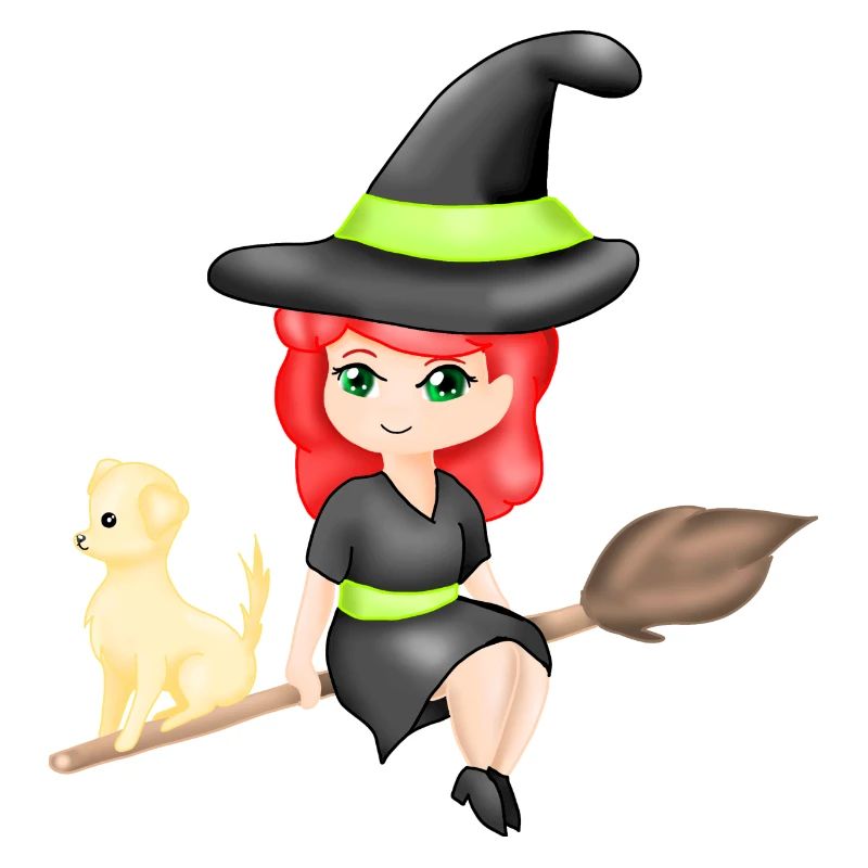 Chibi Witch with her dog