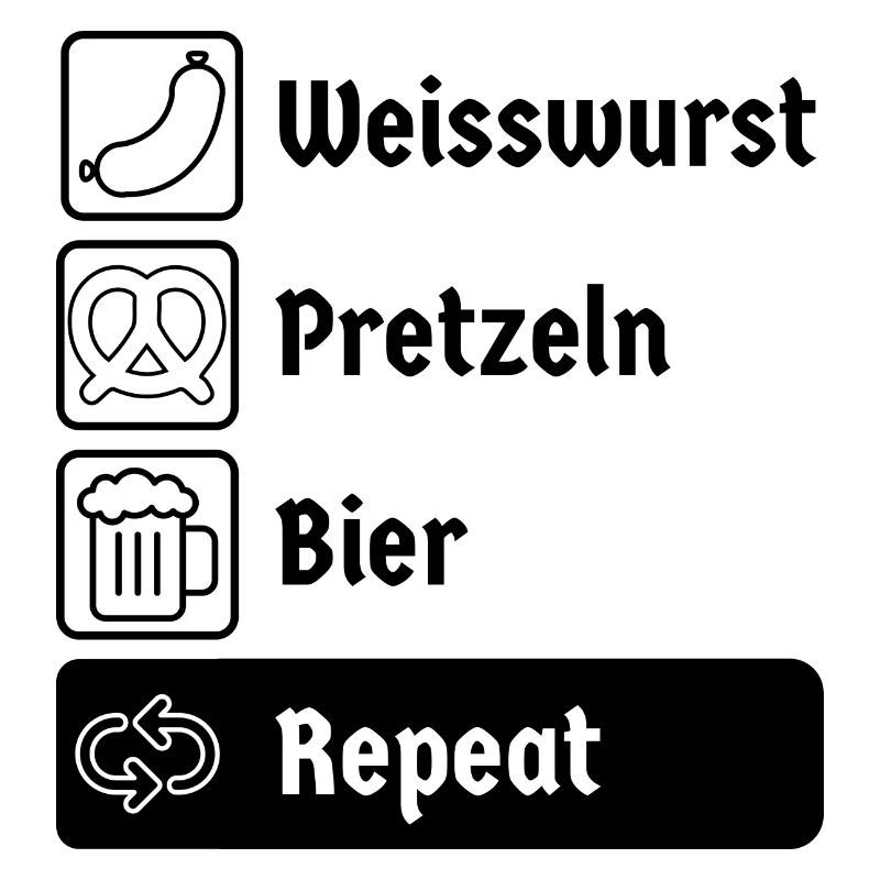 Weisswurst Pretzeln Bier Repeat