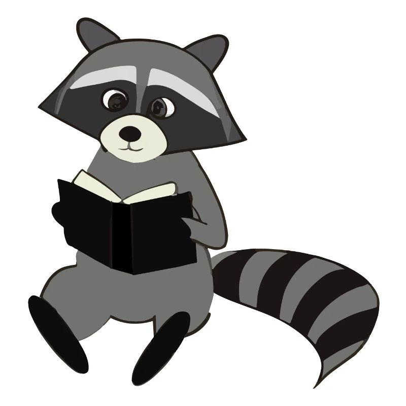 Waschbär liest Buch Geschenkidee