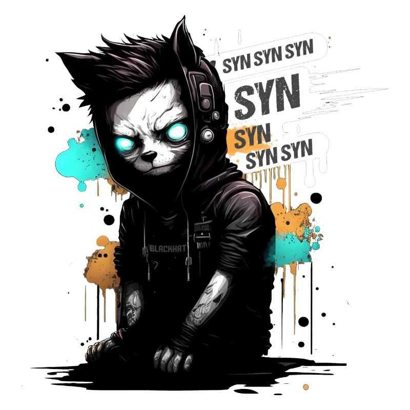 Blackhat Hacker Cat Syn Flood