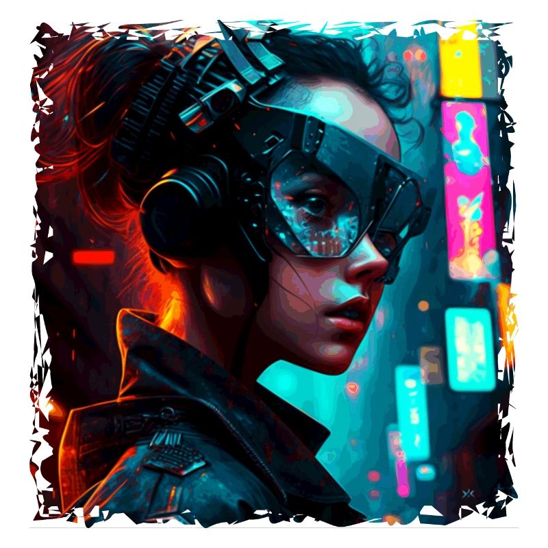 Cyborg du futur avec des implants high-tech