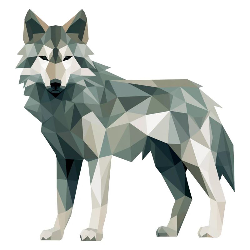 Wolf Geometric Drawing