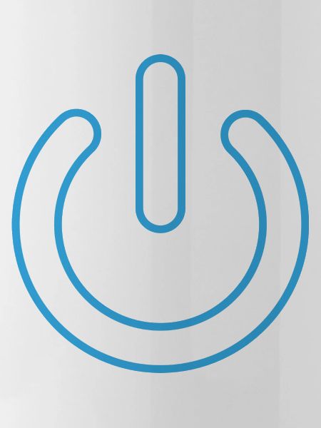 blauer Powerbutton