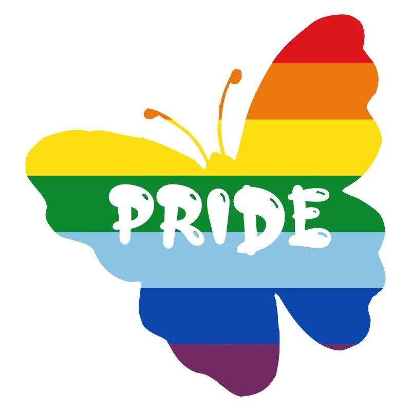 Papillon drapeau arc-en-ciel